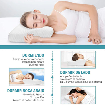 Almohada Cervical Memory Foam con Gel en forma de Mariposa con Funda