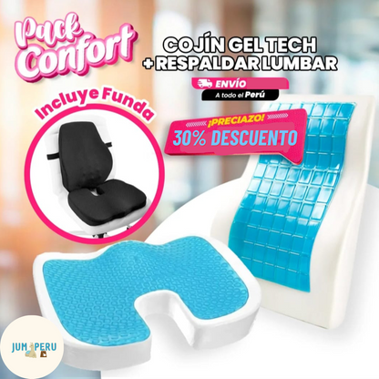 PACK CONFORT (Cojin Asiento + Respaldar Memory Foam)