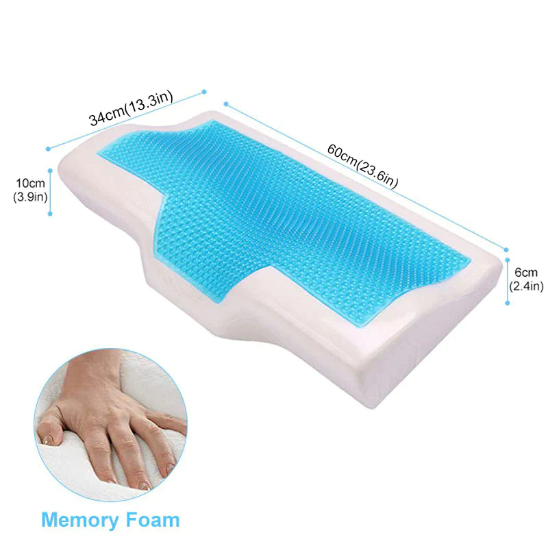 Almohada Cervical Memory Foam con Gel en forma de Mariposa con Funda