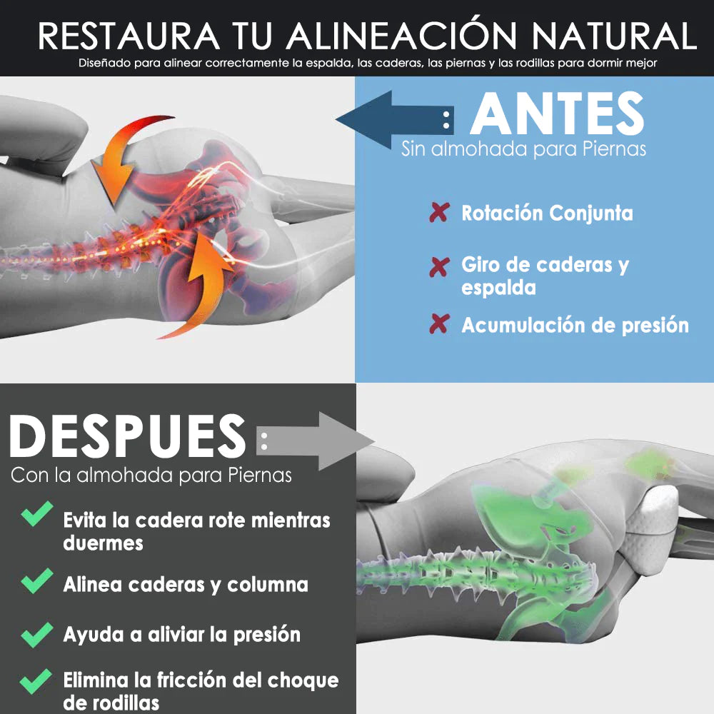 Almohada Ergonómica de Piernas y Rodilla para dormir de Lado