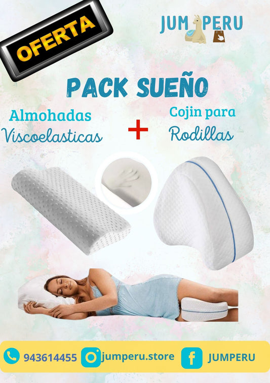 PACK SUEÑO (ALMOHADA VISCOELASTICA + COJIN PARA RODILLAS)