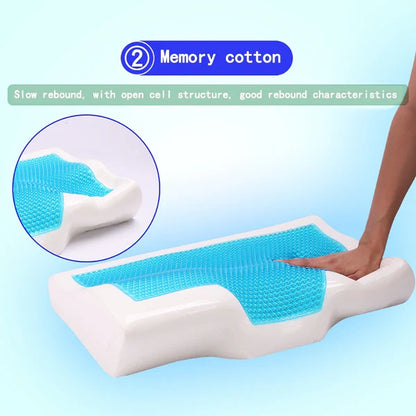 Almohada Cervical Memory Foam con Gel en forma de Mariposa con Funda