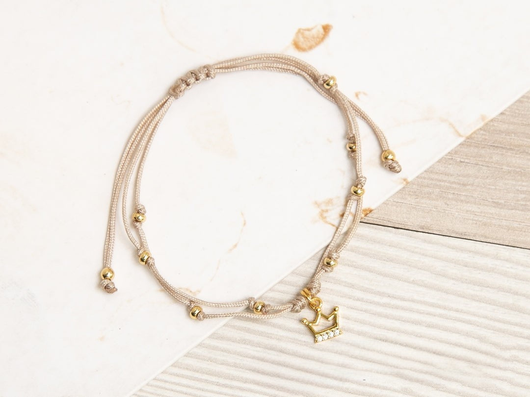 PULSERA HILO  CORONA - HILO BEIGE