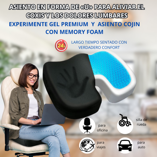 Asiento Cojin con Gel y Memory foam